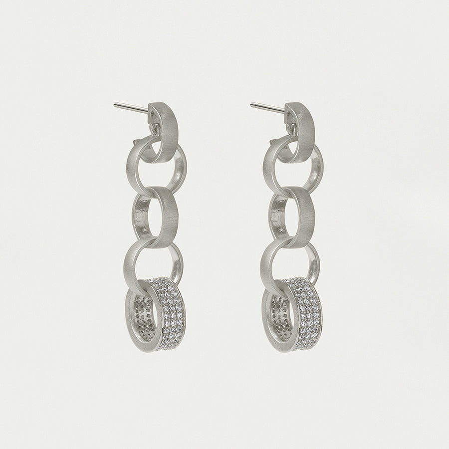 Petit Pavé Statement Chain Earrings
