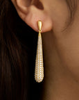 Margaux Pavé Long Drop Earrings