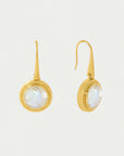 Mini Signet Gemstone Drop Earrings