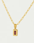 Baguette Birthstone Necklace