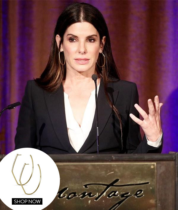 Sandra Bullock in Our Spire Hoops