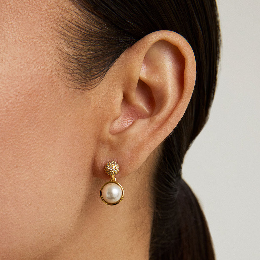 Pavé Pearl Earrings