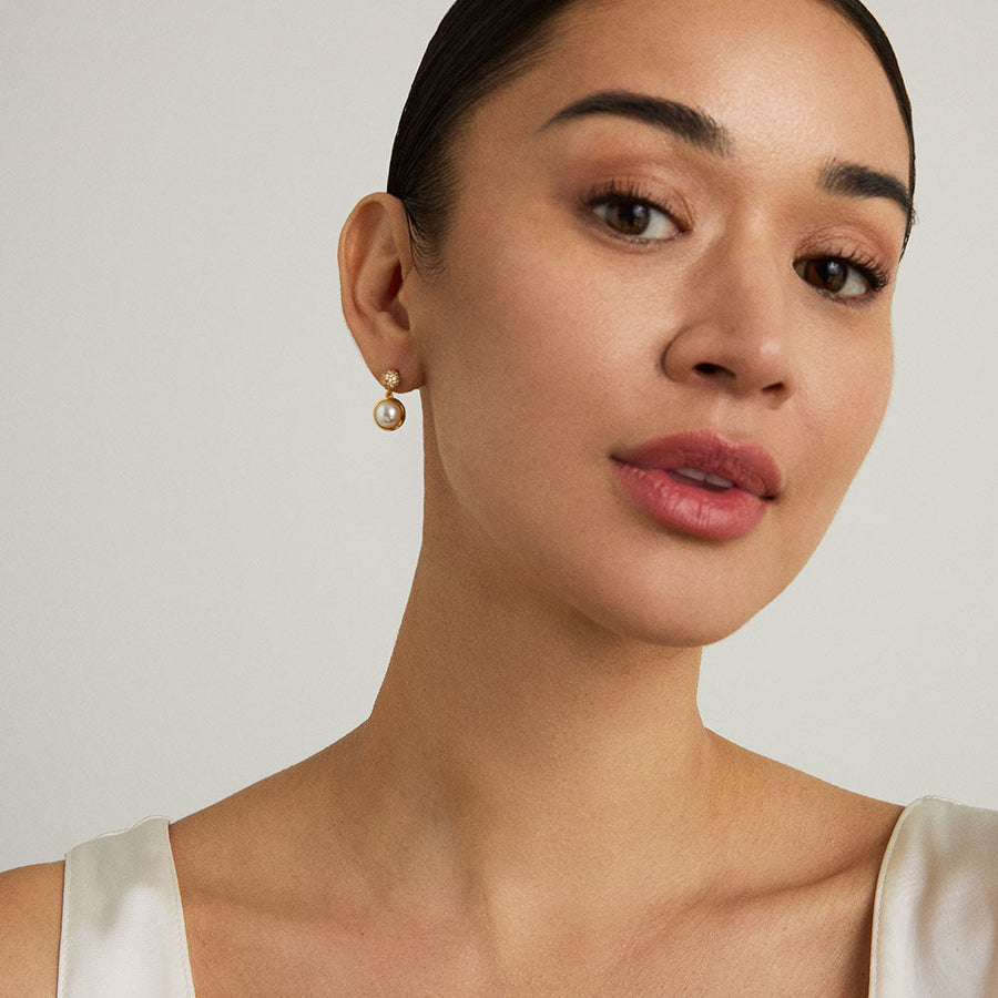 Pavé Pearl Earrings