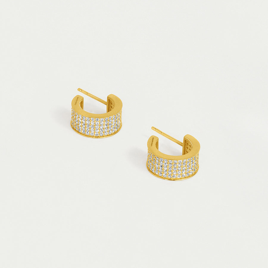 Petit Pavé Thick Huggie Hoops