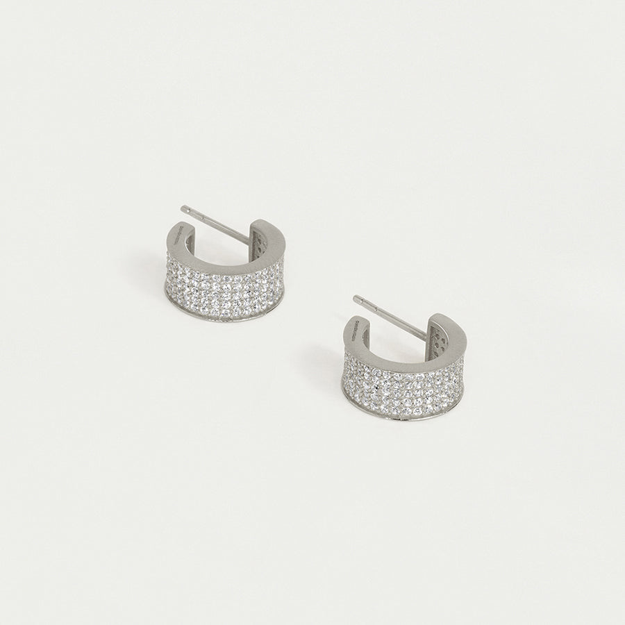 Petit Pavé Thick Huggie Hoops