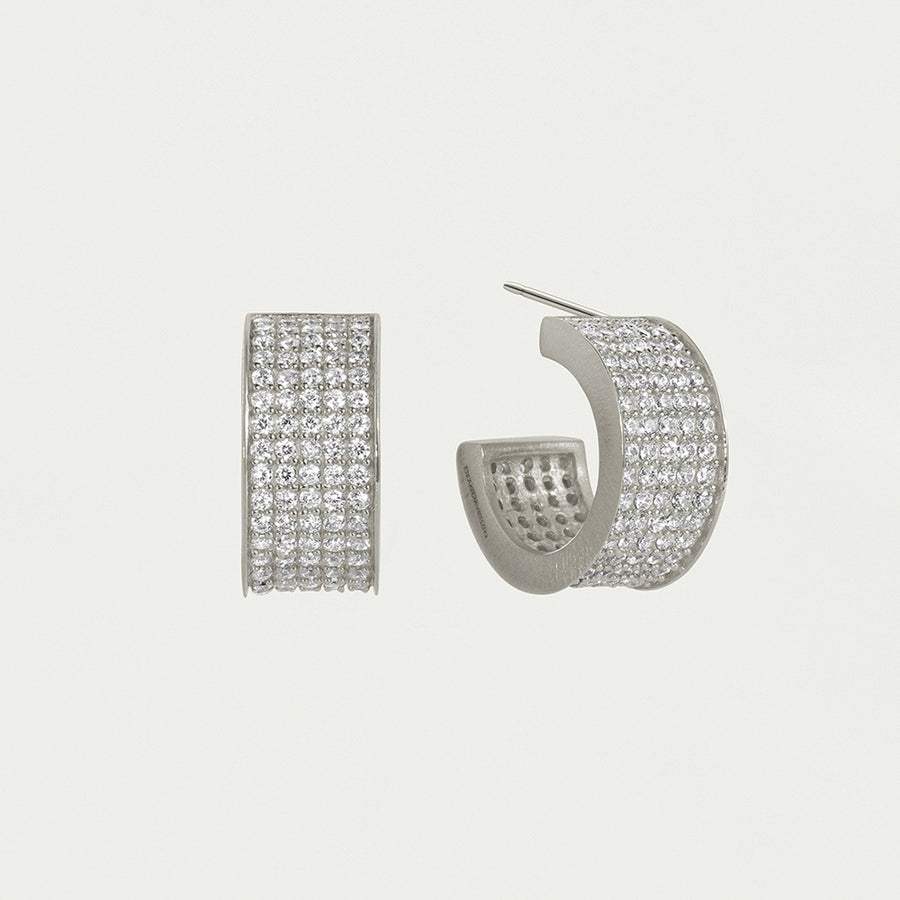 Petit Pavé Thick Huggie Hoops