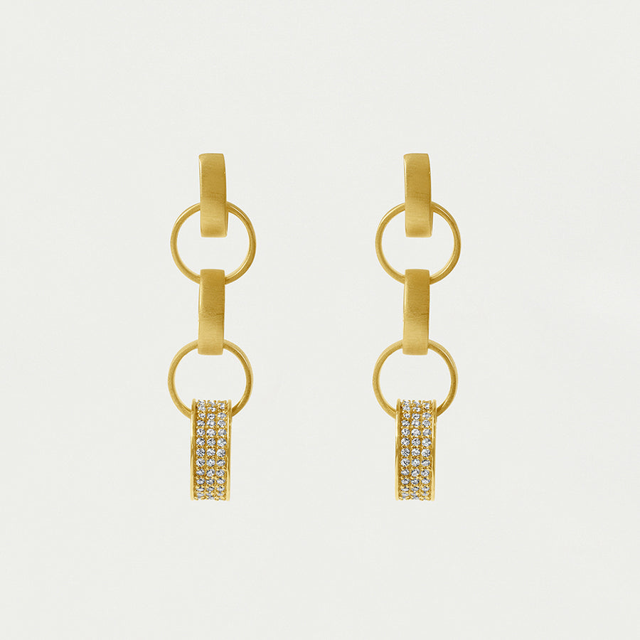 Petit Pavé Statement Chain Earrings