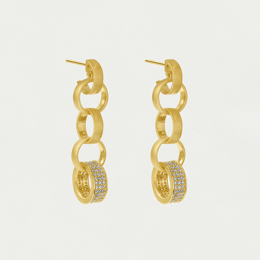 Petit Pavé Statement Chain Earrings