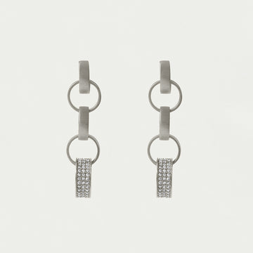 Petit Pavé Statement Chain Earrings