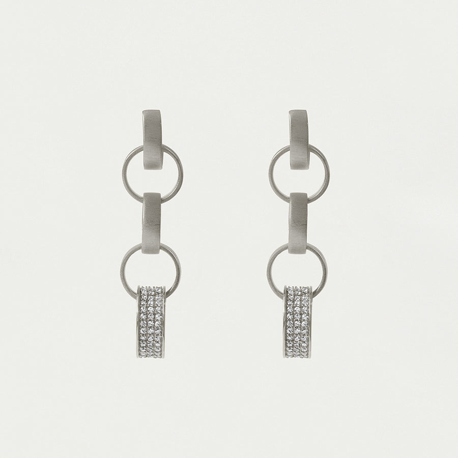 Petit Pavé Statement Chain Earrings