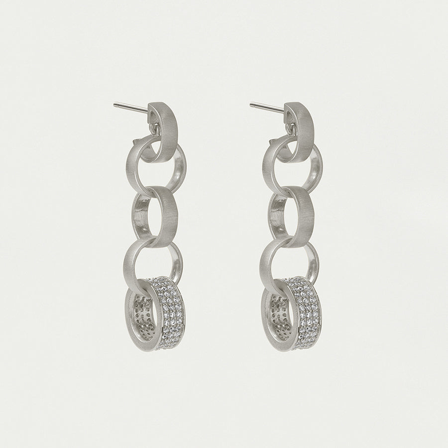 Petit Pavé Statement Chain Earrings