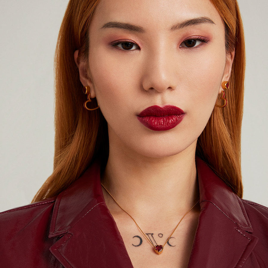 Enamel Heart Huggies