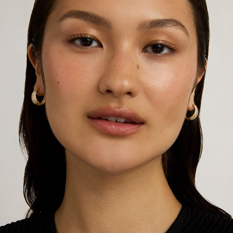 Margaux Pavé Huggie Hoops