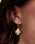 Mini Signet Gemstone Drop Earrings