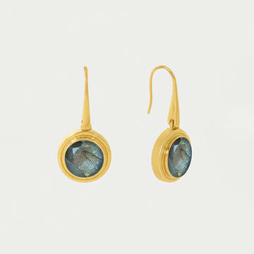 Mini Signet Gemstone Drop Earrings