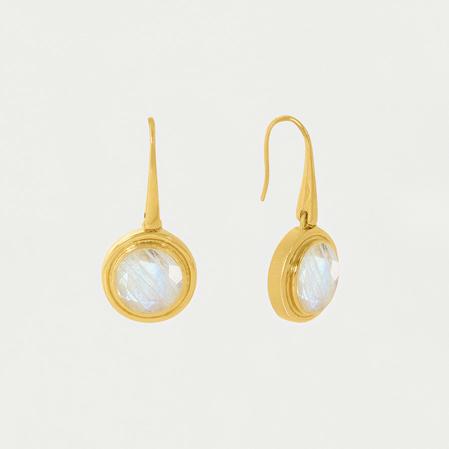 Mini Signet Gemstone Drop Earrings