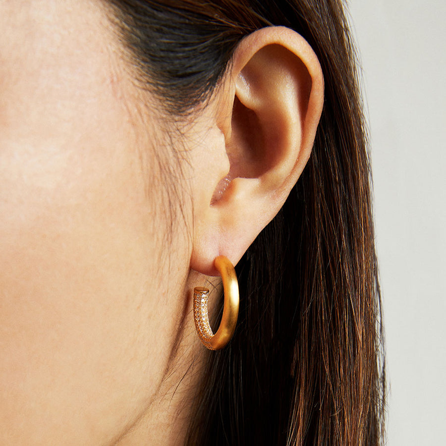 Signature Pavé Small Hoops