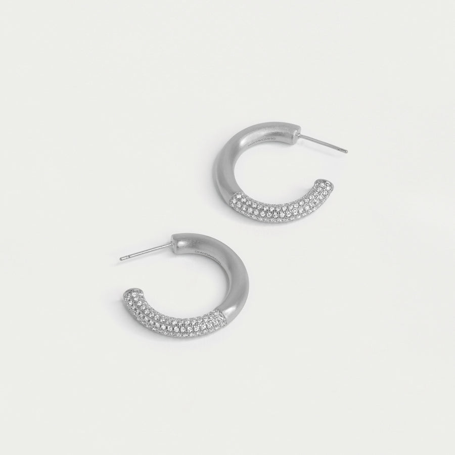 Signature Pave Small Hoops