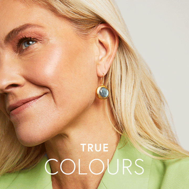 True Colours Signet Gemstone Drop Earrings