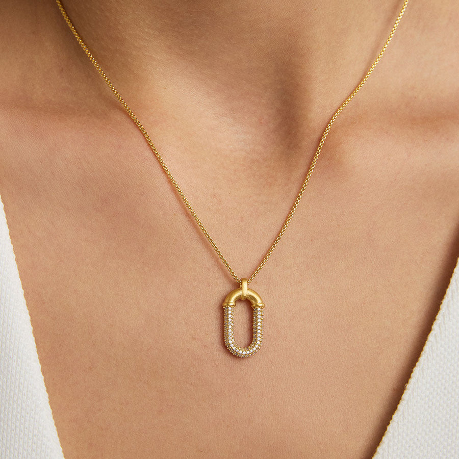 Solene Pavé Pendant Necklace
