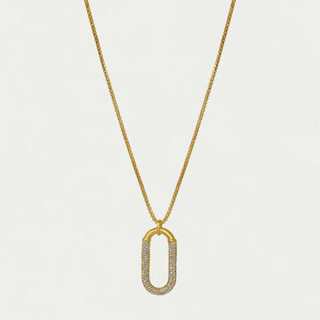Solene Pavé Long Pendant Necklace