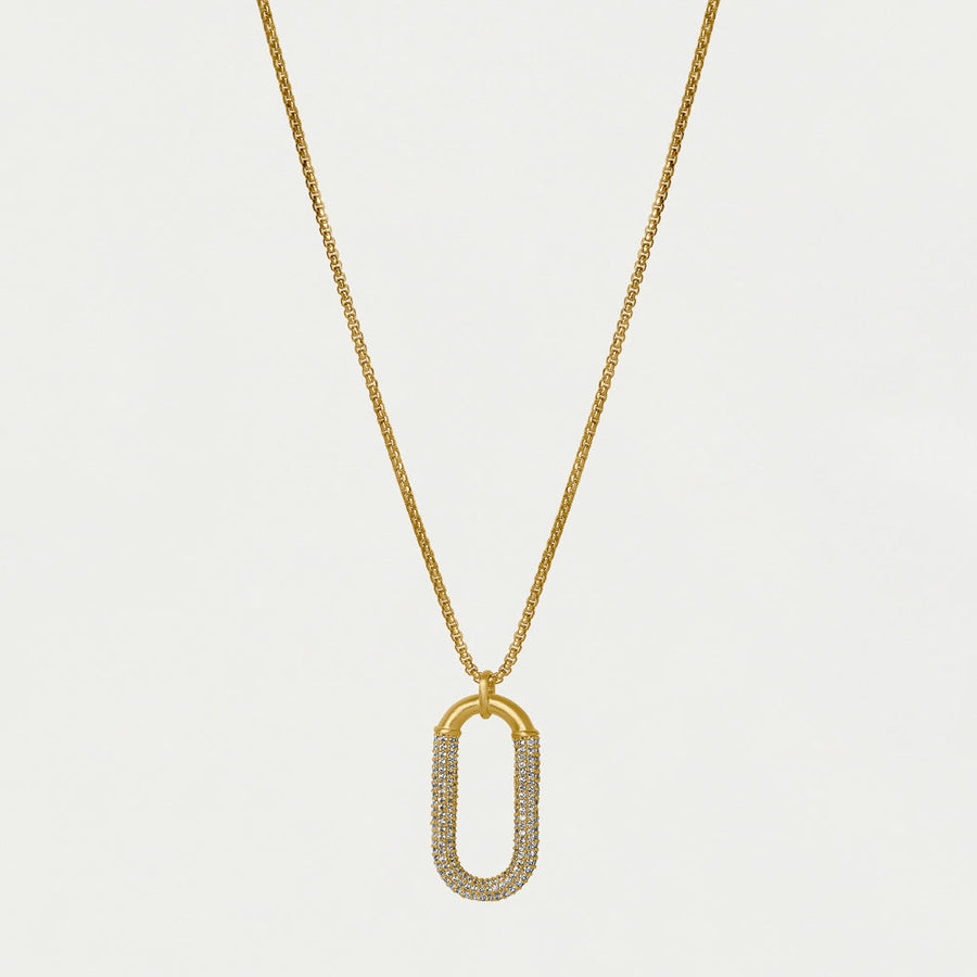 Solene Pavé Long Pendant Necklace
