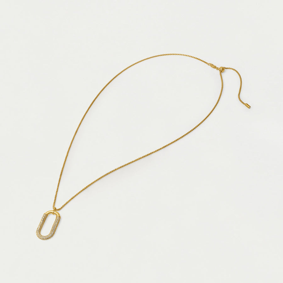Solene Pavé Long Pendant Necklace