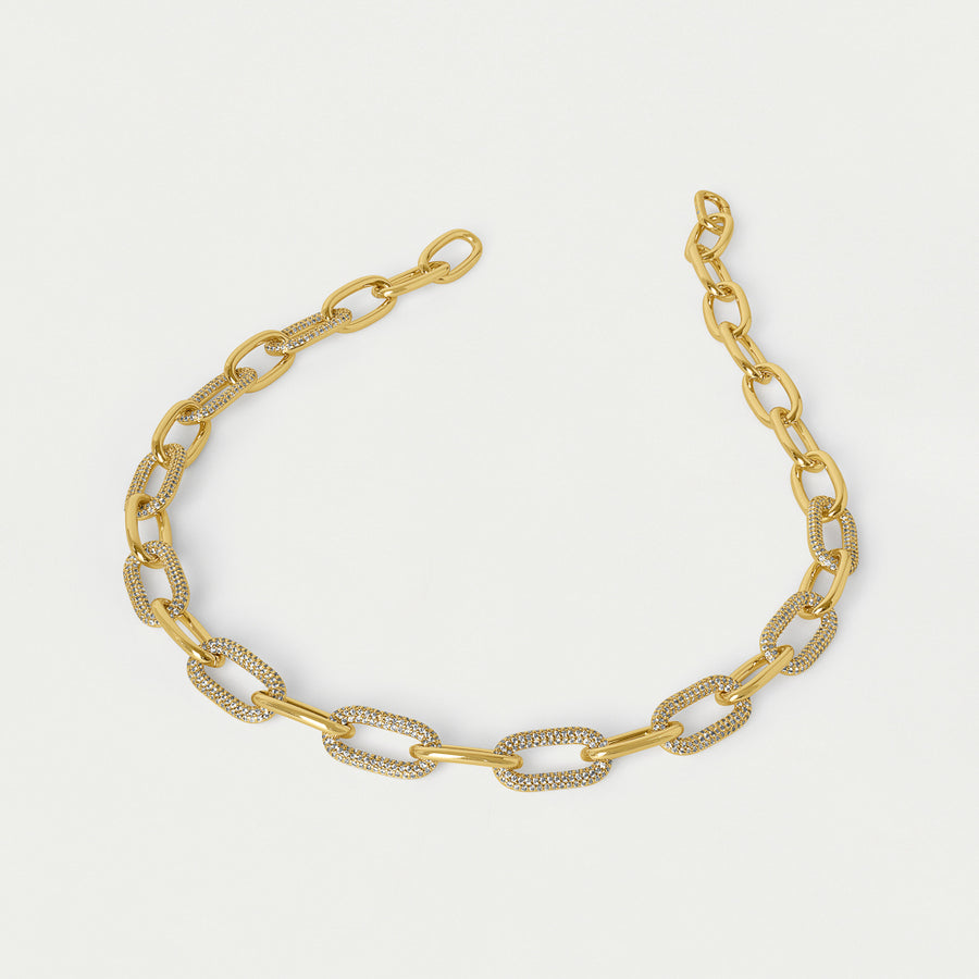 Solene Pavé Statement Link Necklace