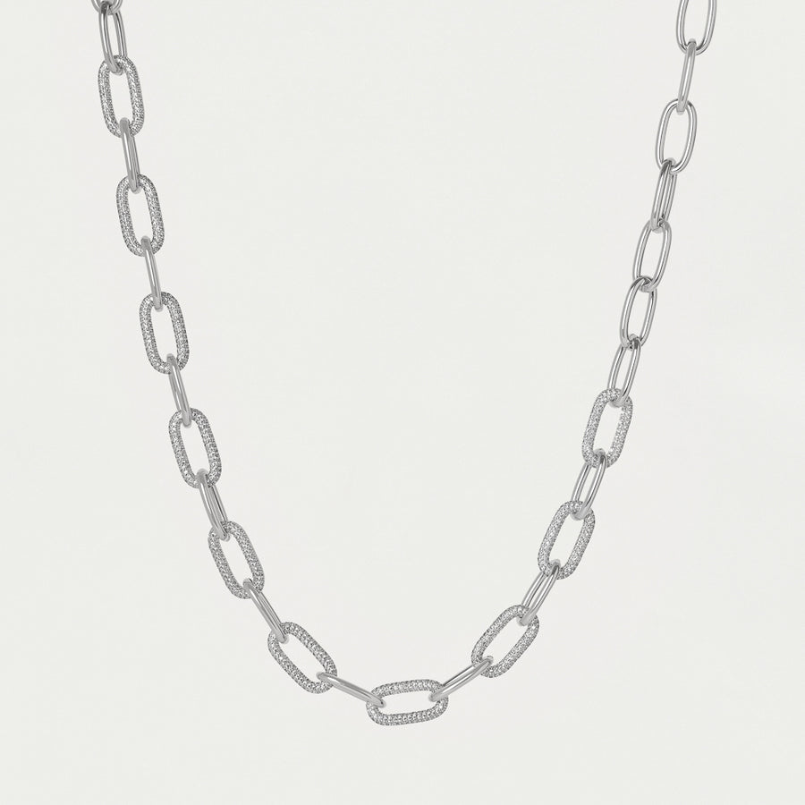 Solene Pavé Statement Link Necklace
