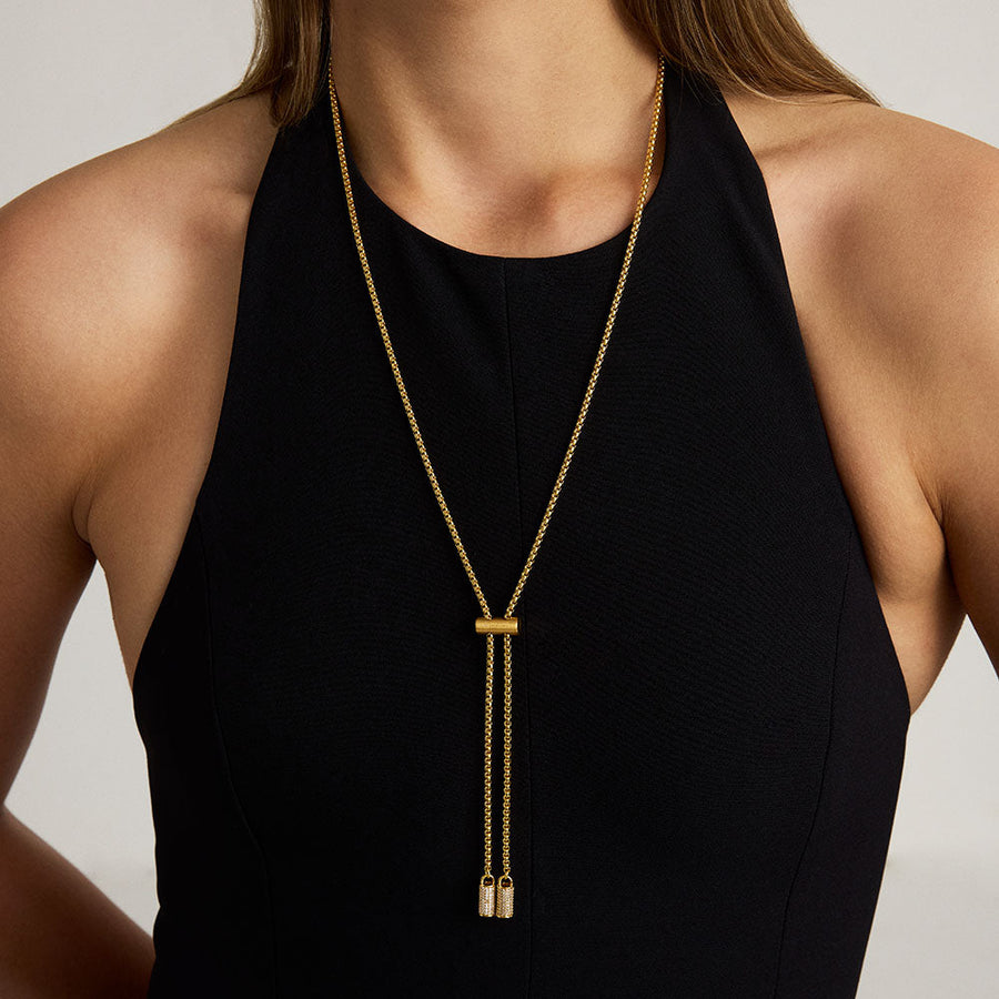 Juliette Pavé Lariat Necklace