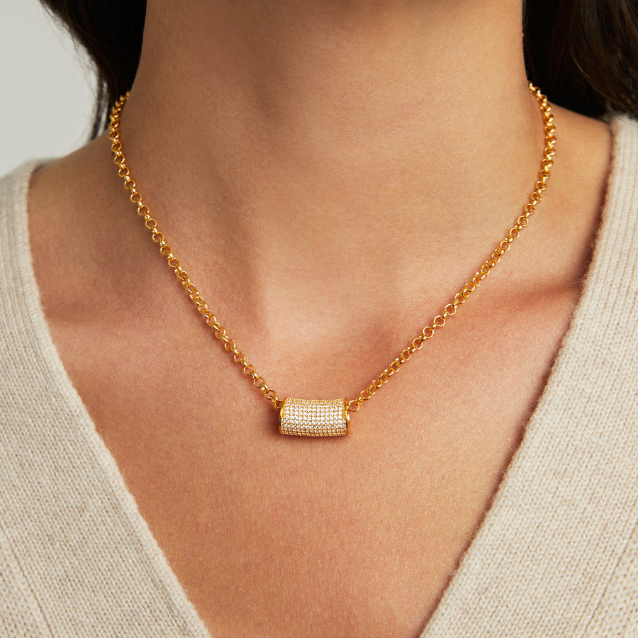 Signature Pavé Tube Necklace