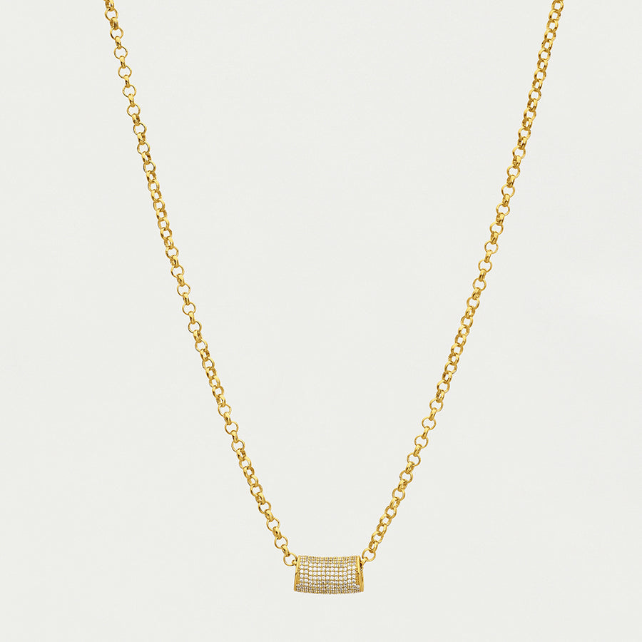 Signature Pave Tube Necklace