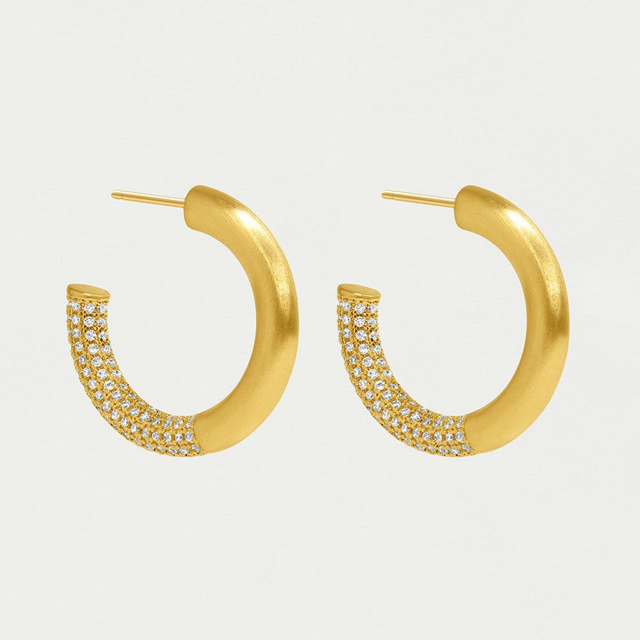 Signature Pavé Small Hoops