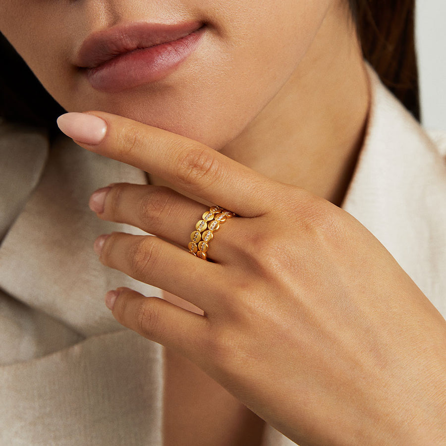 Stackable Pavé Amethyst Ring