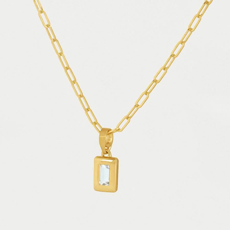 Baguette Birthstone Necklace