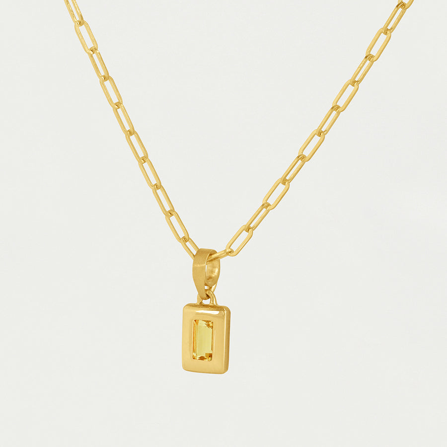 Baguette Birthstone Necklace