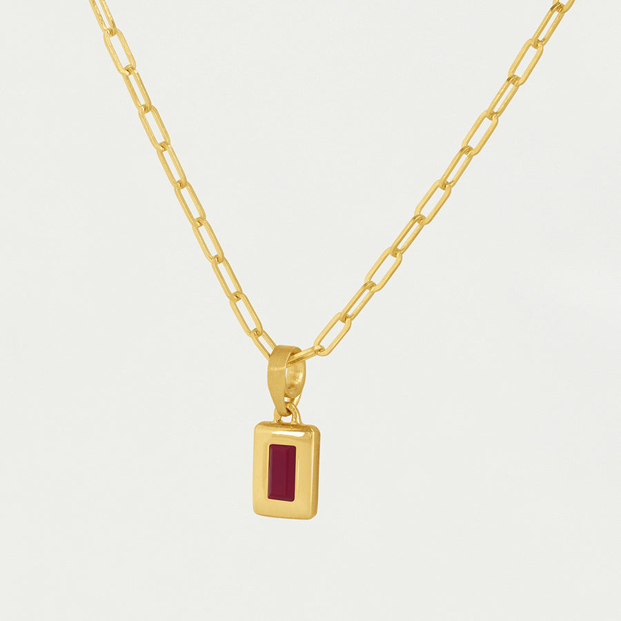 Baguette Birthstone Necklace