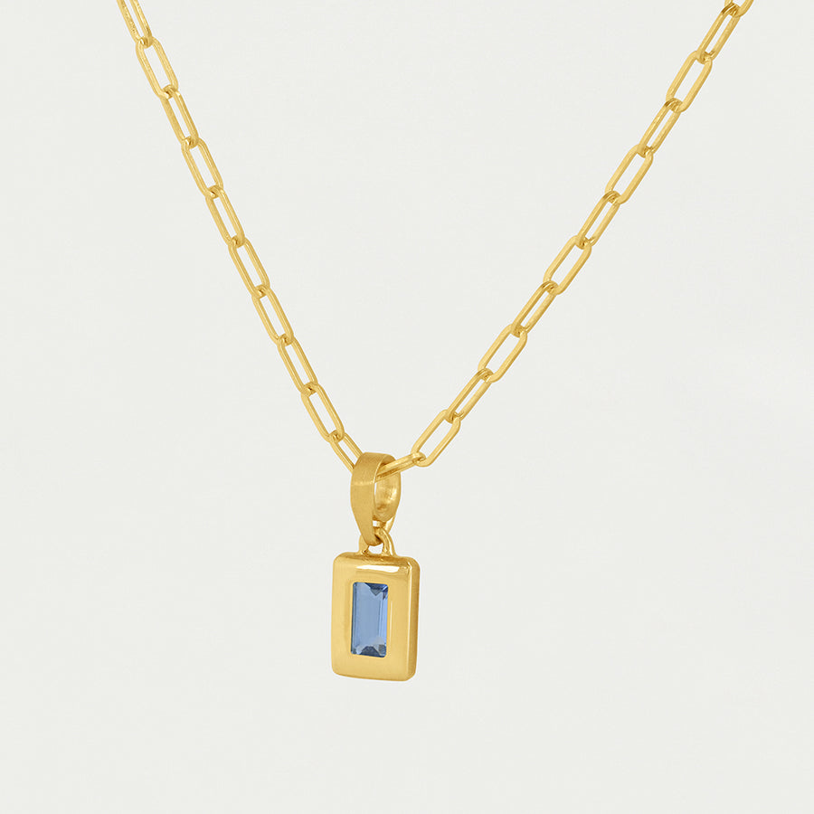 Baguette Birthstone Necklace